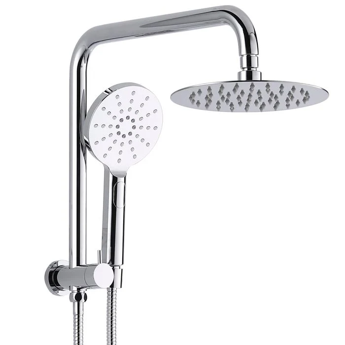 PTSS round twin shower with overhead and hand shower in chrome