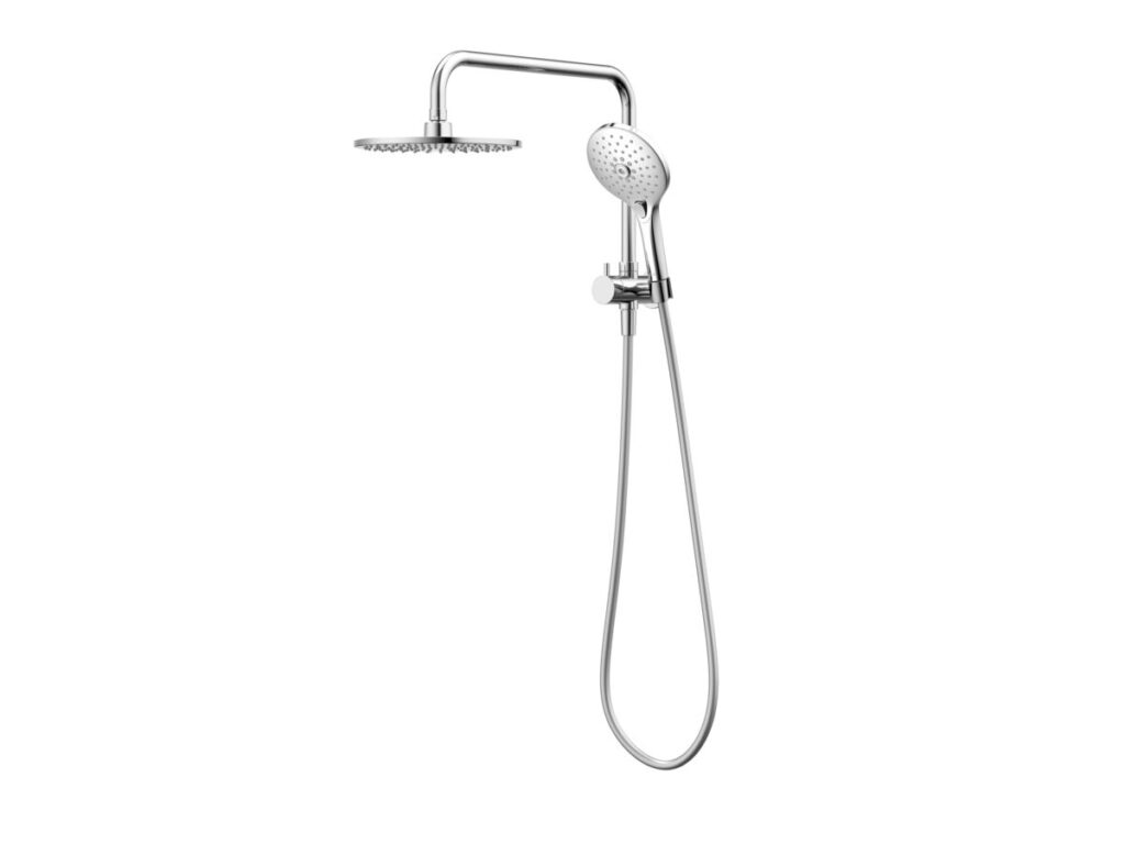 Posh Domaine short twin shower with overhead and hand shower