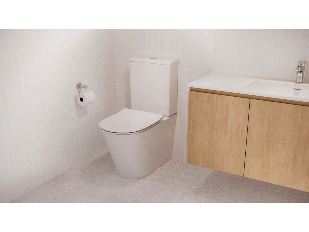 Posh Solus rimless toilet suite installed in a bathroom