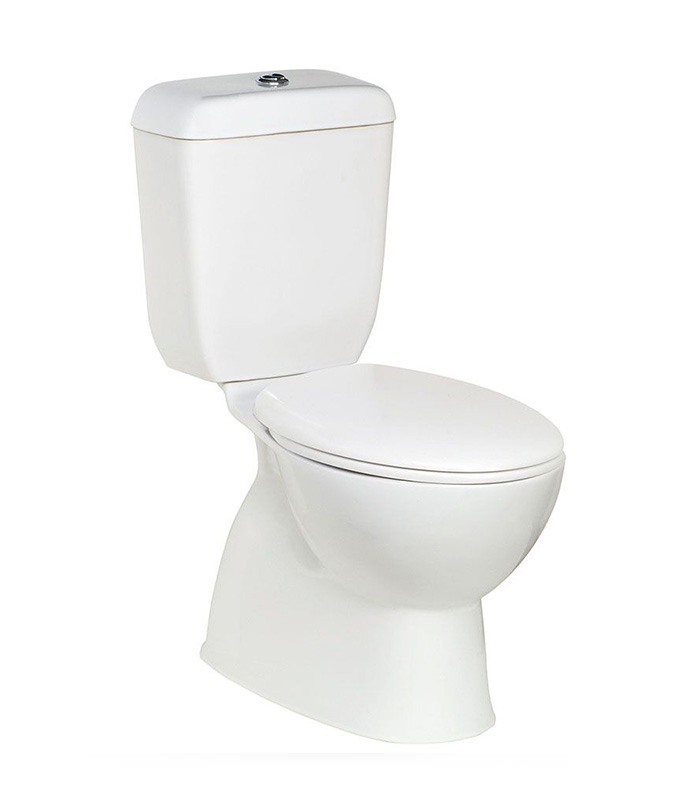 Posh Solus round close coupled toilet suite in white